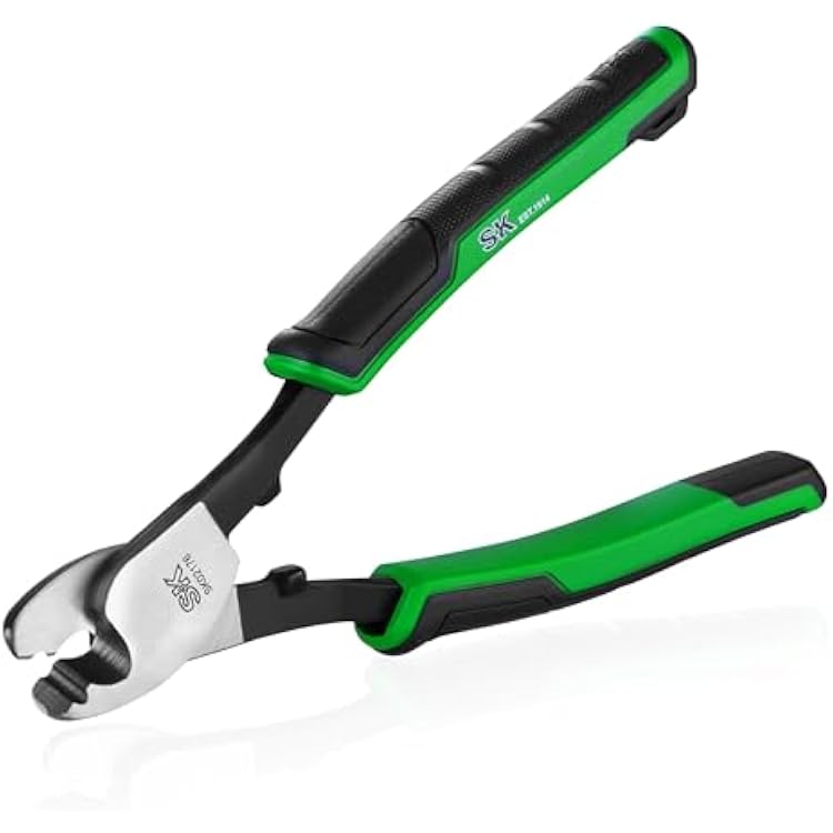SK 8-Inch Cable Cutter, High Leverage Wire Cutter for Cutting, Stripping and Crimping, Heavy-Duty Cable Cutting Pliers for Aluminum, Copper, Wire, and Communications Cable