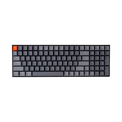 Keychron K4 Hot swappable Wireless BluetoothUSB Wired Mechanical Gaming Keyboard, 96% Layout 100 Keys Computer Keyboard with Gateron G Pro Brown Switch White LED Backlight for Mac Windows-Version 2