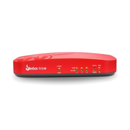 WatchGuard Firebox T115-W with 1 Year Basic Security Suite - Wi-Fi 7 Tabletop Firewall, 3X 1Gb Ports, Silent Fanless Security for Small Offices WGT116031