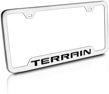 Au-Tomotive Gold, INC. GMC Terrain Brushed Stainless Steel Auto License Plate Frame