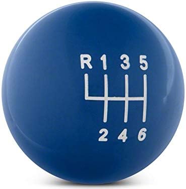 Retro Style 6-Speed Shift Knob; Blue Compatible with 11-14 Mustang GT, V6