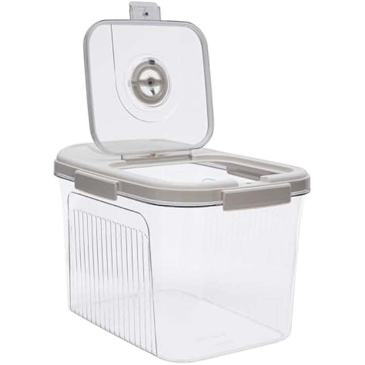 Food Containers Plastic Grain Storage Container with Lid and Timer Food Storage Bins Airtight Kitchen Storage Containers with Measuring Cup