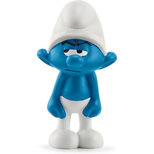 Schleich Smurfs, Collectible Retro Cartoon Toys for Boys and Girls, Grouchy Smurf Figurine, Ages 3