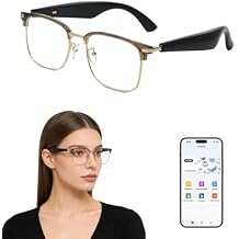 Bluetooth Glasses for Women & Men, AI Smart Glasses with Translation Open-Ear Speaker Blue Light Blocking Lenses Audio with Bluetooth Speakers for Driving, Travel, Work