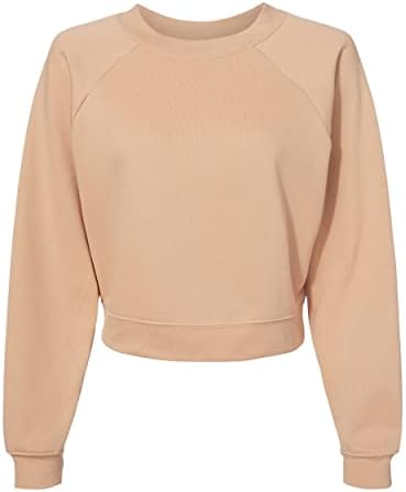 BELLA  CANVAS Fast Fashion Womens Raglan Pullover Fleece XL Heather Sand Dune