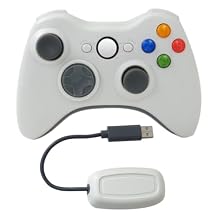 Neuroquill 1 pc Wireless Controller for Xbox 360, 2.4GHz Game Controller Gamepad Joystick Remote for Xbox 360/X-box 360 Slim/P-C/W-indows 7 8 10 with Dual Vibration (White)