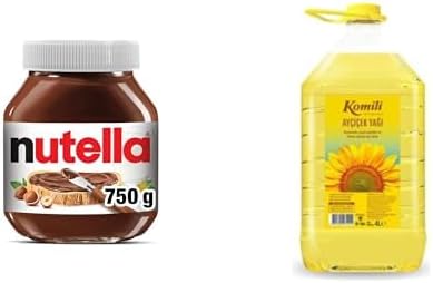 Nutella - Kakaolu fındık kreması, 750 g x1 + Komili Ayçiçek Yağı, 4 Lt x2