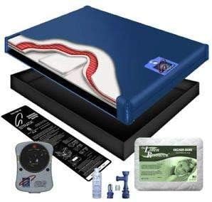 Waterbed 95% Waveless Hardside (for use with a Wood Frame) Mattress Better Bundle - Queen Includes Liner, Mattress Pad, Heater & Fill & Drain Kit