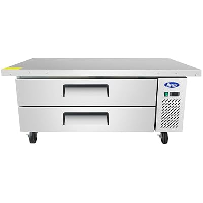 Atosa MGF8452GR 60 2-Drawer Refrigerator Chef Base Heavy-Duty Worktop for Restaurant Hotel Cafeteria| 8.4 Cu. Ft. Capacity, 706 lbs Holding Weight | Stainless Steel, 115V |Includes: Gastronorm Pans
