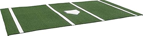 12' x 7' Green Softball Batting Mat Pro (Lined)