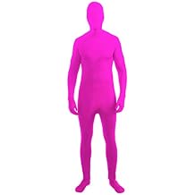 Forum Novelties I'm Invisible Costume Stretch Body Suit, Neon Pink, Child Medium