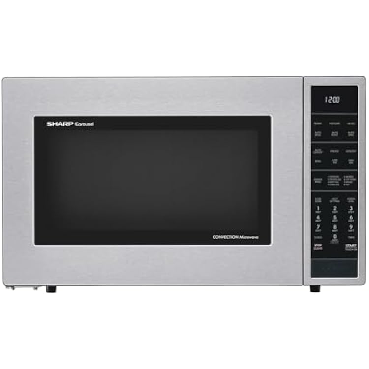 SHARP SMC1585KS Convection Countertop Microwave Oven with Removeable 15.4 Carousel Turntable, 1.5 Cubic Feet, 900 Watt, Sensor Cooking, Stainless Steel