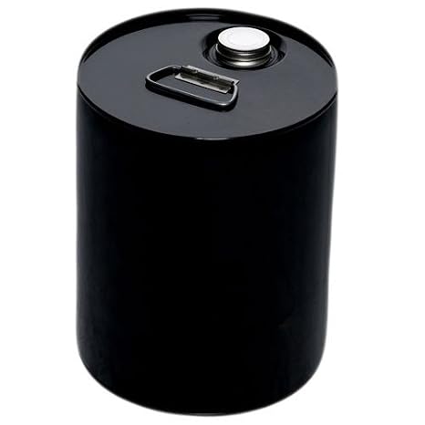 5 Gallon / 18.9 Liter Tight Head Steel (UN Rated 1A1/Y1.6) Drum w/Retractable Built-in Spout & Screw Cap 2" Bung | Non-Food Grade | Outer Dimensions 11" Diameter x 14" Height - NOT Food Grade