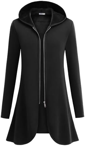 Zeagoo Womens Fall Jacket 2026 Zip Up Hoodies Long Sleeve Long Tunic Sweatshirts Oversized Fleece Casual Coat with Pocket
