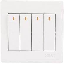 On/Off Press Wall Plates & Accessories Button 4 Gang 2 Way Wall Switch Home Light Wall Plates Control White