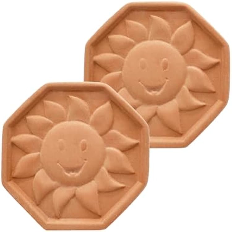 2 Pack Terracotta Brown Sugar Saver and Softener Disc with Elegant Sun Design, Multiple Uses for Food Storage Containers, Reusable and Food Safe 2 Pack Sun