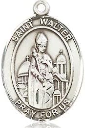 Extel Medium Oval Pewter St. Walter of Pontnoise Medal, Made in USA