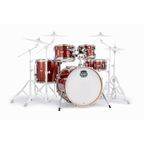 MAPEX MA529SFOR Mars Birch Series 5Pcs Acoustic Drum Sets Drumkit, Orange Sparkle