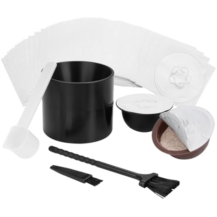 100-Pack Aluminum Foil Lids for Refillable Pods, Seal Kit with Line-Compatible Capsules and Cleaning Brush