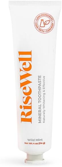 RiseWell Mineral Toothpaste - All Natural Toothpaste with Hydroxyapatite - Made in the USA, No Added Fluoride, SLS-Free - for a Stronger and Healthier Teeth, Wild Mint 4 Oz