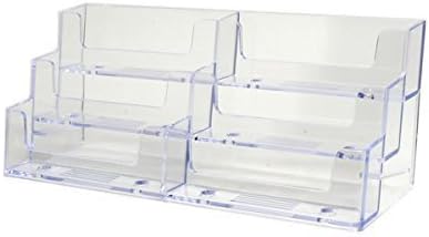 GBSTORE 2 Pcs Deluxe 6 Pocket Clear Business Card Holder Counter Top Style