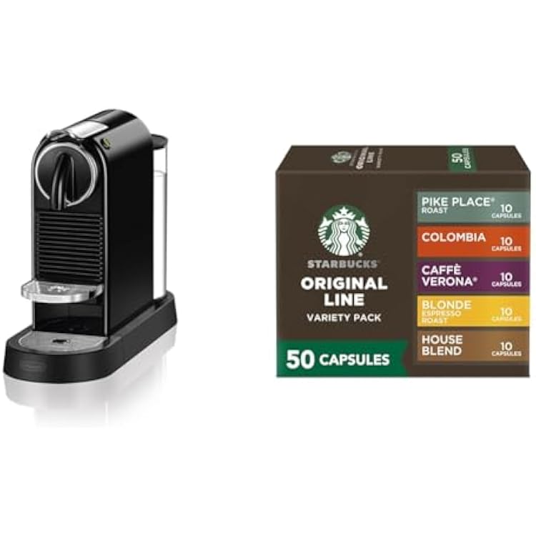 Nespresso CitiZ Espresso Machine by DeLonghi, Limousine Black  Starbucks Capsules, Original Line