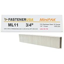 3/4" Leg x 1/4" Crown 18GA 316SS L11 Staples 1,000ct
