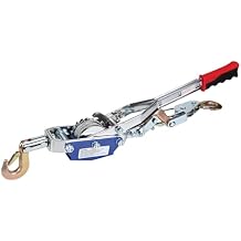 Performance Tool W4004DB Power Puller - 4-Ton Capacity Winch, 12 Ft. Aircraft Cable 3-Hook Design