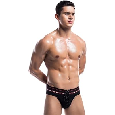 Shapewear Mens Athletic Supporter Performance JockStrap Elastic Waistband Underwear Sport G String Thong Gay