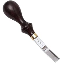 WUTA French Style Edge Beveler Skiving Professional Wide Edger Skiver Leather Craft Tool Ebony Handle DC53 Steel Convex Grind(8mm)