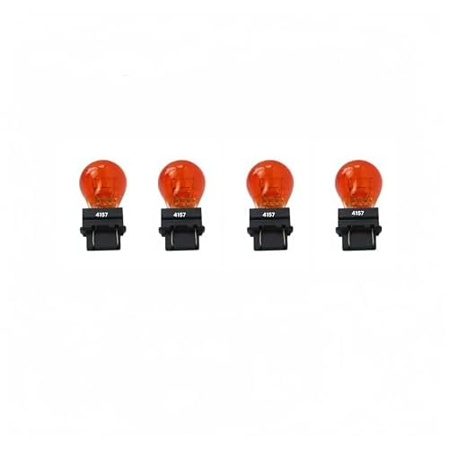 4157NA Bulb 4157 Amber Light Bulbs, ParkingSide MarkerTurn Signal Auto Long Life Mini Light Bulb 3157NA 3057NA 4057NA 12v 277w fit for Malibu,Yukon,Silverado,Sierra,Impala 4 Pack