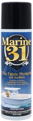 Marine 31 T-Top Fabric Protectant | UV Protection for Exterior & Interior Fabric Surfaces | Silicone-Free Formula with Sunblock | 14oz Aerosol | M31-420