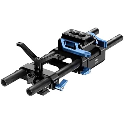 SIRUI Universal Camera 15mm Rod Rail Baseplate with Dual Carbon Fiber Rods, Y-Shaped Lens Bracket, Quick Release Plate and Clamp Set, Rod Rail Base Plate for Tripod, Shoulder Rig, SC-BPS