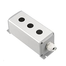 Metal Aluminum Pushbutton Industrial Home Control Switch Box 16mm 19mm 22mm 1/2/3/4/5/6 Holes 45 * 45mm 45 * 65mm (Color : 3Hole, Size : 22mm 45x65mm)