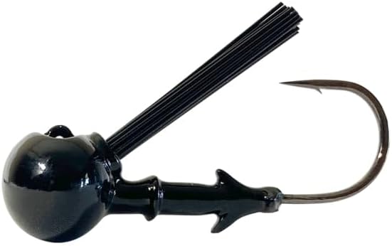 Dobyns Rods Football Jig Head with Weed Guard 3/8 oz, 4/0 Gamakatsu Hook, Black, 4-Pack