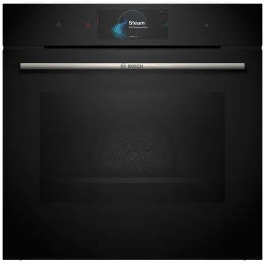 Bosch HSG7584B1 Series 8 Smart Built-in Steam Oven 60 x 60 cm 1 L Water Tank Digital Control Ring TFT Touch Display Pro Perfect Steam Sensor Steam Function Plus Hot Air Gentle [Energy Class A+]
