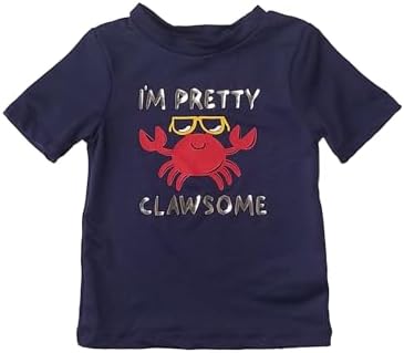 Cat & Jack Infant & Toddler Boys Blue Crab Rash Guard Swim Shirt