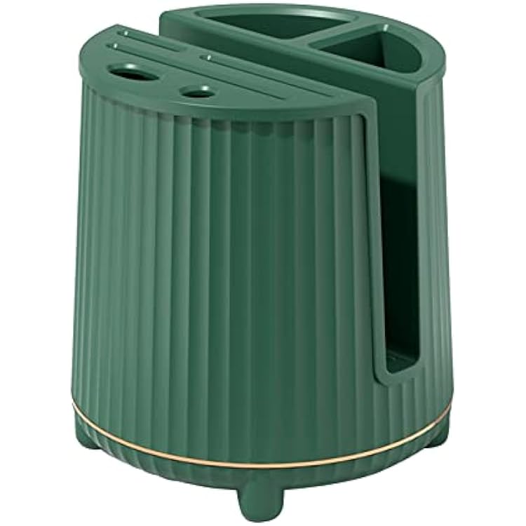 Multifunctional Rotating Knife Holder, Kitchen Counter Organization Knife Block, Green Plastic Kitchen Knife Storage, 8.5in Knife Block, Large Knife Rack for Knives, Chopsticks, ChoppingDark Green