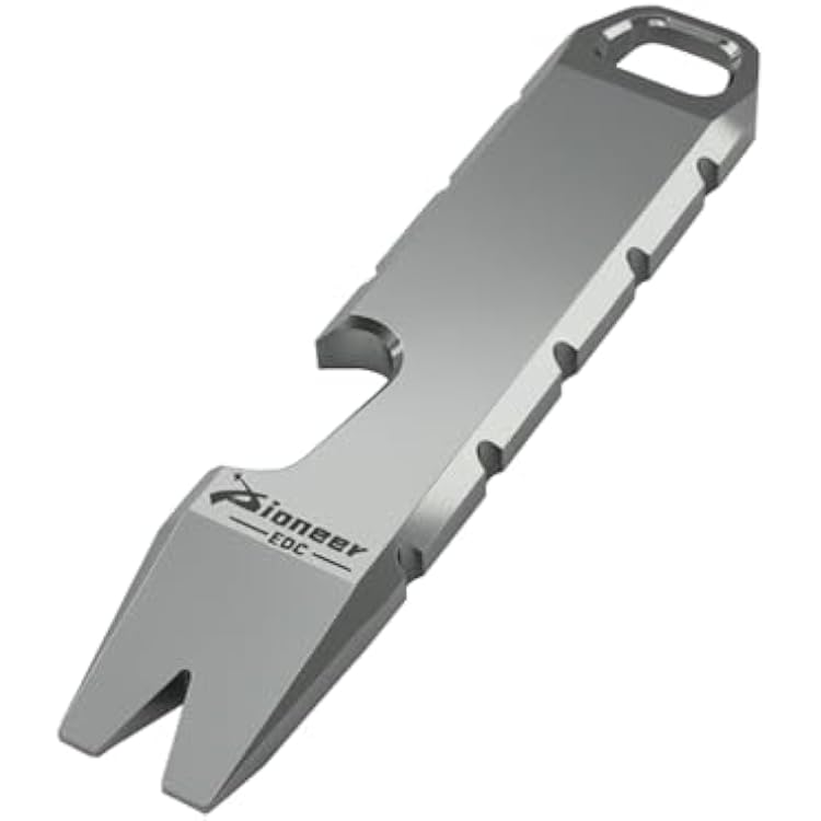 Titanium Mini EDC Pry Bar, Mini Crowbar, Multi-tool Scraper Opener, Portable Pocket Keychain for Outdoor, Indoors Grey