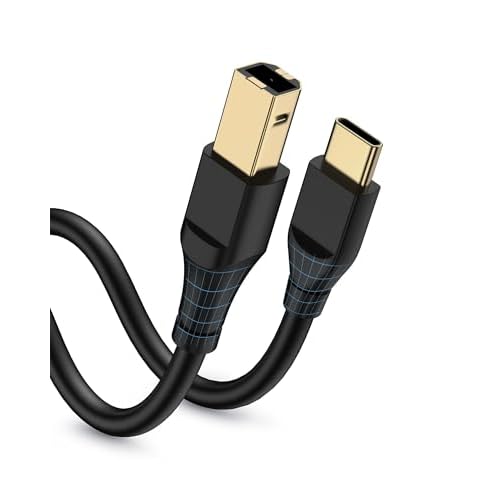 Printer Cable 3ft, Scanner USB C to USB B Cable for Epson, HP, Canon, Midi, Ethernet Print to ComputerLaptopPc-USB C MacBook ProAirMini,iPad Pro and Samsung Galaxy Midi Piano DAC Long Cord, 6 Foot