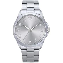 NUOVO Men's Classic Watch 41mm Dial Silver Stainless Steel Case Analog Display Arabic Numerals Waterproof