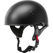 GMAX HH-65 Naked Motorcycle Street Half Helmet (Matte Black, X-Large)