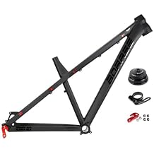 26er 27.5er Mountain Bike Frame Hardtail DH/XC/AM MTB Frame 17'' Disc Brake Aluminum Alloy Frame QR 135mm(Black,27.5 * 17'')