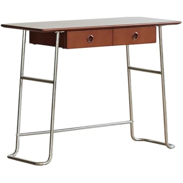 Console Table, Sofa Table with 2 Drawers, Couch Table with Adjustable feet, Table with Storage with Stainless Steel Legs
