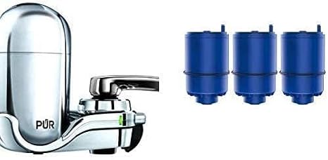 Pur Faucet Mounted Water Filtration System with 4 Filters - Chrome Attachement