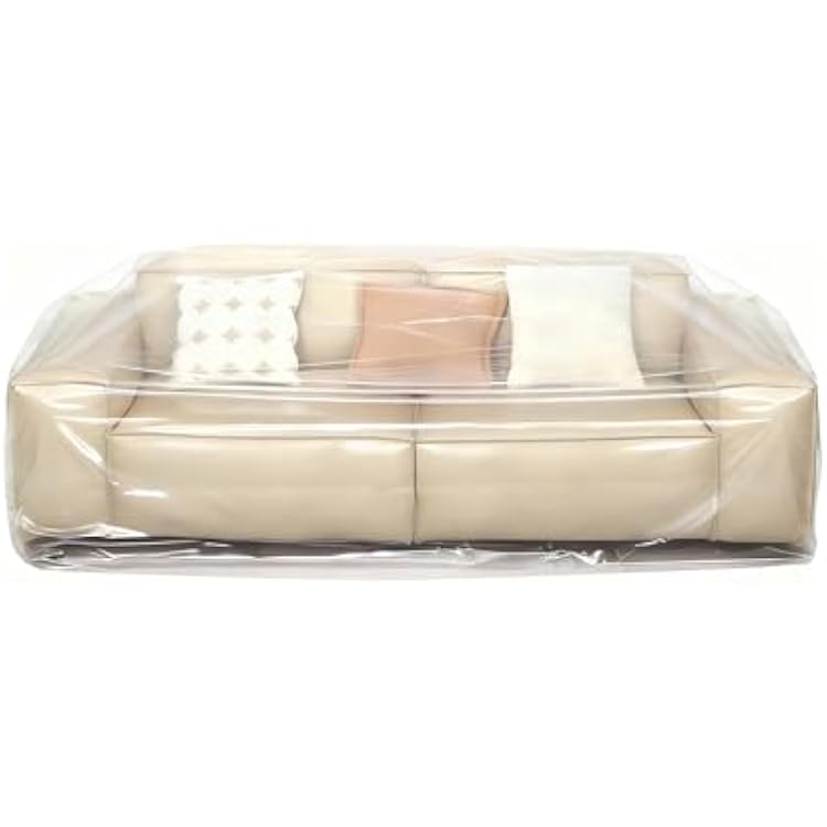 Magicheap Extra Thick 4mil Plastic Couch Cover, Large Dust-Proof Sofa Cover for Sectional Couch Loveseat Furniture, Waterproof Furniture Moving Bags for Moving Storage, 84 H x 43 W x 84 D, Clear