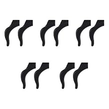 Ear Grip Ear Hooks for Glasses, Anti - slip Hook Soft Silicone Temple Holder Glass Eyewear Comfortable Tips Sleeve Retainer For Eyeglass Sunglass, 5 Pairs(Black)
