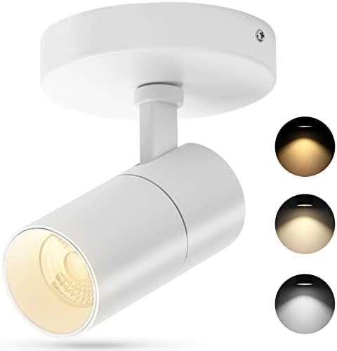 VANoopee 3-Color Dimmable LED Ceiling Spotlight Flush Mount Adjustable Spotlight Directional Spot Lights Indoor Bright Accent Fixture for Living Room Bedroom - CRI90 36 Flicker Free 10W 1000lm White
