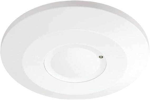 IP20 Indoor Microwave Motion Sensor IP20 Surface Mount – 360° Adjustable Detection 1-8m, Day/Night Sensor, Time Delay 10s-12min, Energy Saving Ceiling Sensor for LED & Incandescent Lights White