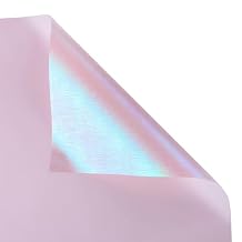 MLSG 20 Sheet Illusionary Wrapping Paper - Waterproof Floral Bouquet Wrapping Paper, Florist Supplies Packaging Paper for Wedding Birthday Gift DIY (Aqua Pink)